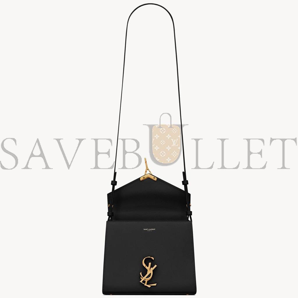 YSL CASSANDRA MINI TOP HANDLE BAG IN GRAIN DE POUDRE EMBOSSED LEATHER 623930BOW0W1000 (20*16*7.5cm)